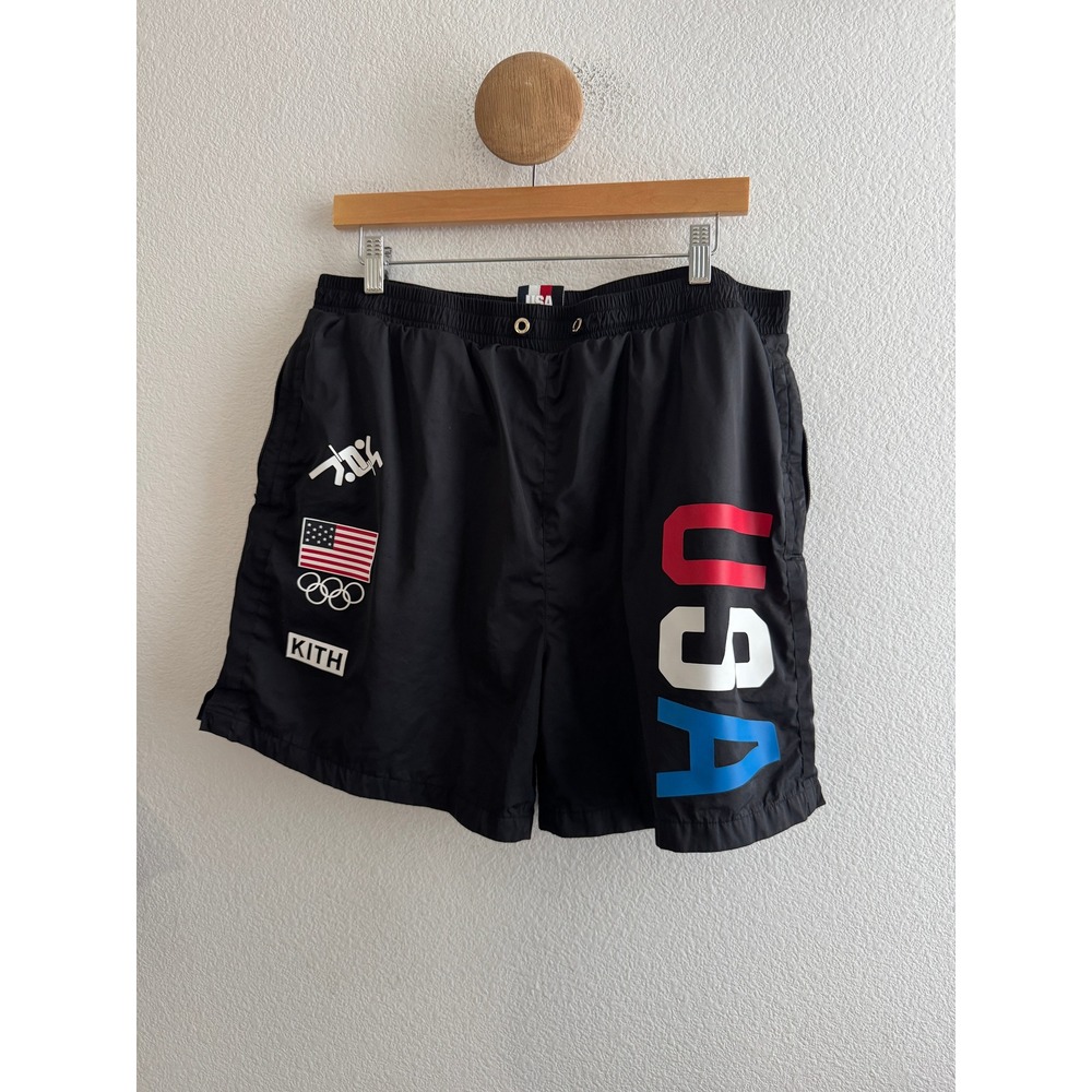 Kith Team USA Olympic Heritage Active Shorts Black XL *Missing Drawstring*